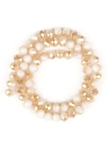 1串3/4/6/8毫米多面體DIY女士珠子，用於DIY珠寶製作 - 香檳色 - 查看 3