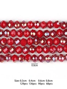 1strand Modis Kristal Buatan DIY Bead Untuk Wanita Untuk Membuat Perhiasan DIY - Merah - View 3