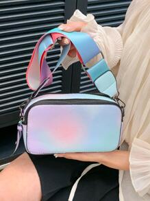 撞色方包時尚可調整肩帶適用於日常 - 彩色 - 查看 3