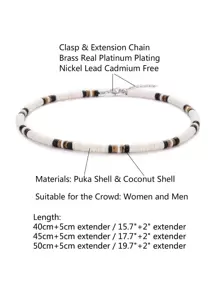 1pc Fashionable Color Block Beaded Necklace For Men Women For Daily Decoration, For Jewelry Gift And Party