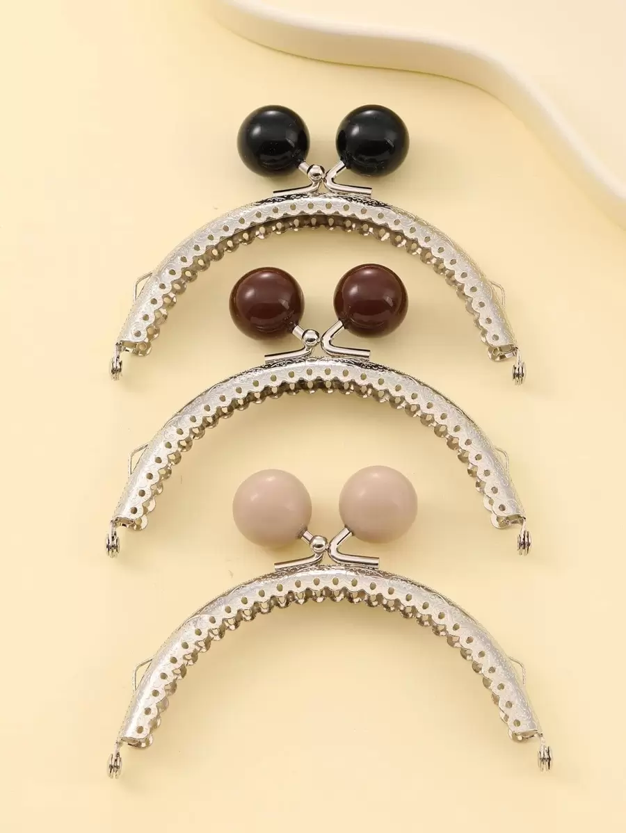 3入組圓形裝飾吻鎖金屬框