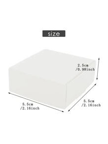 10入組素色禮物盒,簡約風素色紙禮物盒適合派對,假期 - 白色 - 查看 3