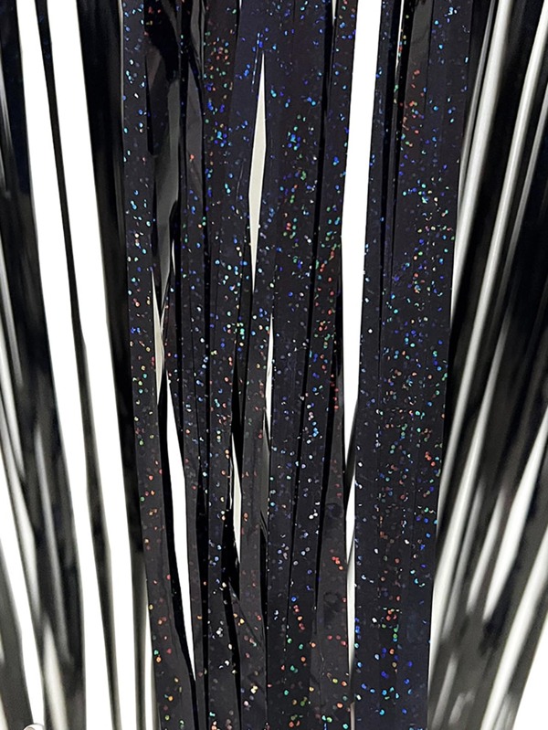 1pc Party Tassel Curtain, Simple Glitter Detail Plain Color Decorative Curtain For Birthday Party, Wedding, Holiday