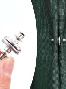 5 Cái/bộ Khóa Treo Màn Bằng Hợp Kim, Khóa Treo Màn Nam Châm Sáng Tạo Cho Gia Đình - Bạc - Xem 1