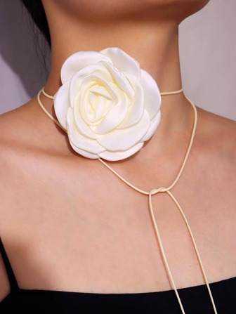 1 件时尚花朵装饰项链，适合女士日常装饰情人节、妈妈、母亲、母亲节、礼物