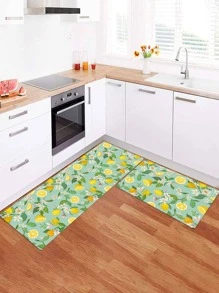 1 Tấm Thảm Nhà Bếp In Hình Quả Chanh Chống Trơn Trượt, Thảm Trải Sàn In Hình Trái Cây Hiện Đại Cho Nhà Bếp - Màu xanh chanh - Xem 7