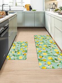 1 Tấm Thảm Nhà Bếp In Hình Quả Chanh Chống Trơn Trượt, Thảm Trải Sàn In Hình Trái Cây Hiện Đại Cho Nhà Bếp - Màu xanh chanh - Xem 9