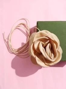 1pc Fashion Flower Decor Necklace For Women For Daily Decoration - Khaki - View 4
