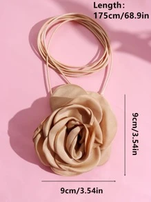 1pc Fashion Flower Decor Necklace For Women For Daily Decoration - Khaki - View 5