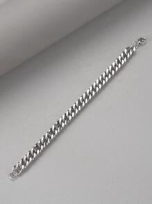 Nam Tối giản Vòng đeo tay Thép không gỉ Màu bạc - Bạc - Xem 4