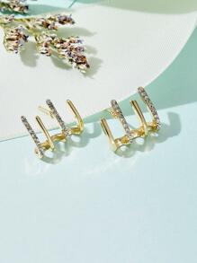 1 Cặp Thời Trang Kim Cương Giả Trang Trí Thiết Kế Hình Học Bông Tai Đinh Cho Nữ Trang Trí Hàng Ngày - Nhiều màu - Xem 4