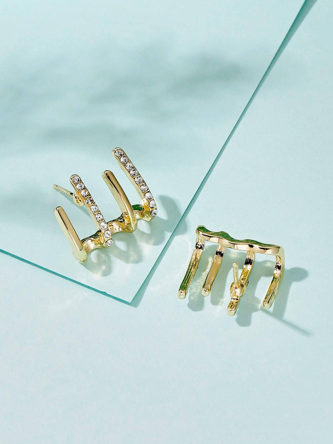 1 Cặp Thời Trang Kim Cương Giả Trang Trí Thiết Kế Hình Học Bông Tai Đinh Cho Nữ Trang Trí Hàng Ngày - Nhiều màu - Xem 1