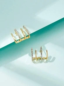 1 Cặp Thời Trang Kim Cương Giả Trang Trí Thiết Kế Hình Học Bông Tai Đinh Cho Nữ Trang Trí Hàng Ngày - Nhiều màu - Xem 3
