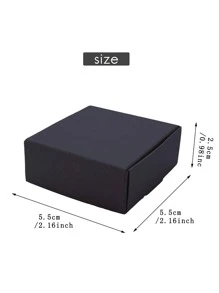 10pcs Solid Color Gift Box, Simple Plain Color Paper Gift Box For Party, Holiday - Black - View 5