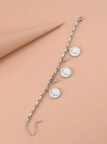 Aomogo 1入組時尚不銹鋼飾手鍊女式日常裝飾銀色時尚朋克打造時尚外觀 - 銀色 - 查看 5