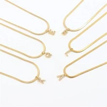 Cổ điển Ban đầu Vật rủ xuống Xương cá trích Vòng cổ dây  Đối với phụ nữ - Vàng - Xem 4