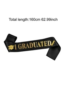 2 Chiếc Tiệc Tốt Nghiệp Tất & Bộ Băng Đô, Chữ Cái Hiện Đại & Nón In Hình Đảng Băng Đô & Tất Cho Đảng - màu đen - Xem 3