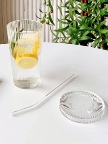 1入組透明塑料吸管瓶，現代質感設計家用飲料杯 - 無色 - 查看 2