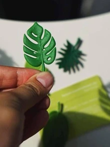 4入組樹葉設計冰箱貼貼紙 - 綠色 - 查看 2