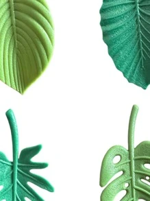 4入組樹葉設計冰箱貼貼紙 - 綠色 - 查看 3