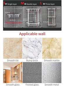 1 pieza Estante de almacenamiento de baño de acero inoxidable - Plateado - Ver 10