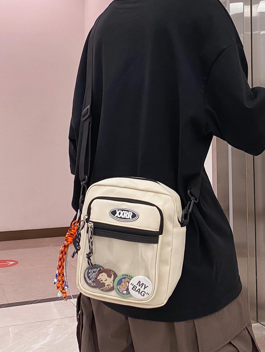 Túi đeo chéo vai bằng nhựa PVC trong suốt thời trang mới - Màu be - Xem 1