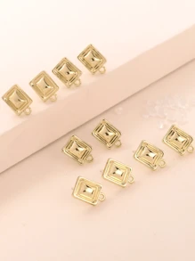 10入組/套方形DIY耳環配件 - 金色 - 查看 2