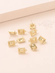10入組/套方形DIY耳環配件 - 金色 - 查看 1