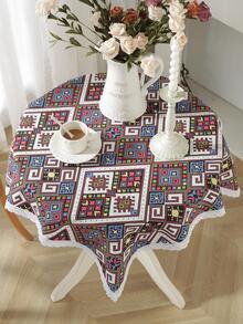 1 khăn trải bàn họa tiết hình học - Nhiều màu - Xem 8