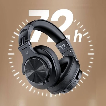  OneOdio Bluetooth Over-Ear Headphones With Mic | Wireless & Corded Dual-Mode Headphones-A70 Black