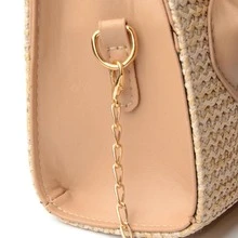 Túi xách mini có ống hút Túi dệt Túi đeo vai nữ Túi đi biển mùa hè Túi xách có ống hút cho nữ - Màu Khaki - Xem 3