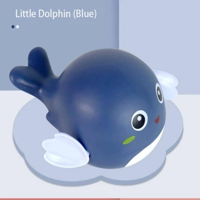 件裝男女通用可愛海豚造型發條划水玩具嬰兒浴室玩具親子互動益智玩具，男孩或女孩聖誕生日禮物，節日聖誕襪禮物