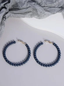 5 đôi/bộ Bông Tai Vòng Đính Hạt Thời Trang Dành Cho Nữ Trang Trí Hàng Ngày - Màu xanh hải quân - Xem 5