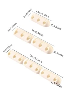 1pc USB Data Cable Storage Rack, Simple Solid Desktop Self-adhesive Mobile Phone Charger Cable Clamp For Home, Office - Beige - View 7