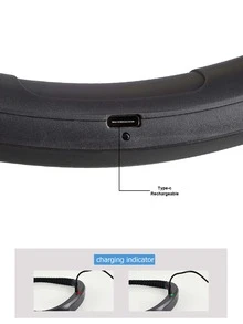 1 luz LED de lectura para cuello, 3 colores, 6 niveles de brillo, luz de libro recargable para leer en la cama, brazos flexibles para hacer punto, camping, reparación - Gris Oscuro - Ver 7