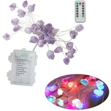 Natural amethyst decorative lights crystal string lights hanging healing Reiki jewelry Suitable for room wedding decoration - Nhiều màu - Xem 2