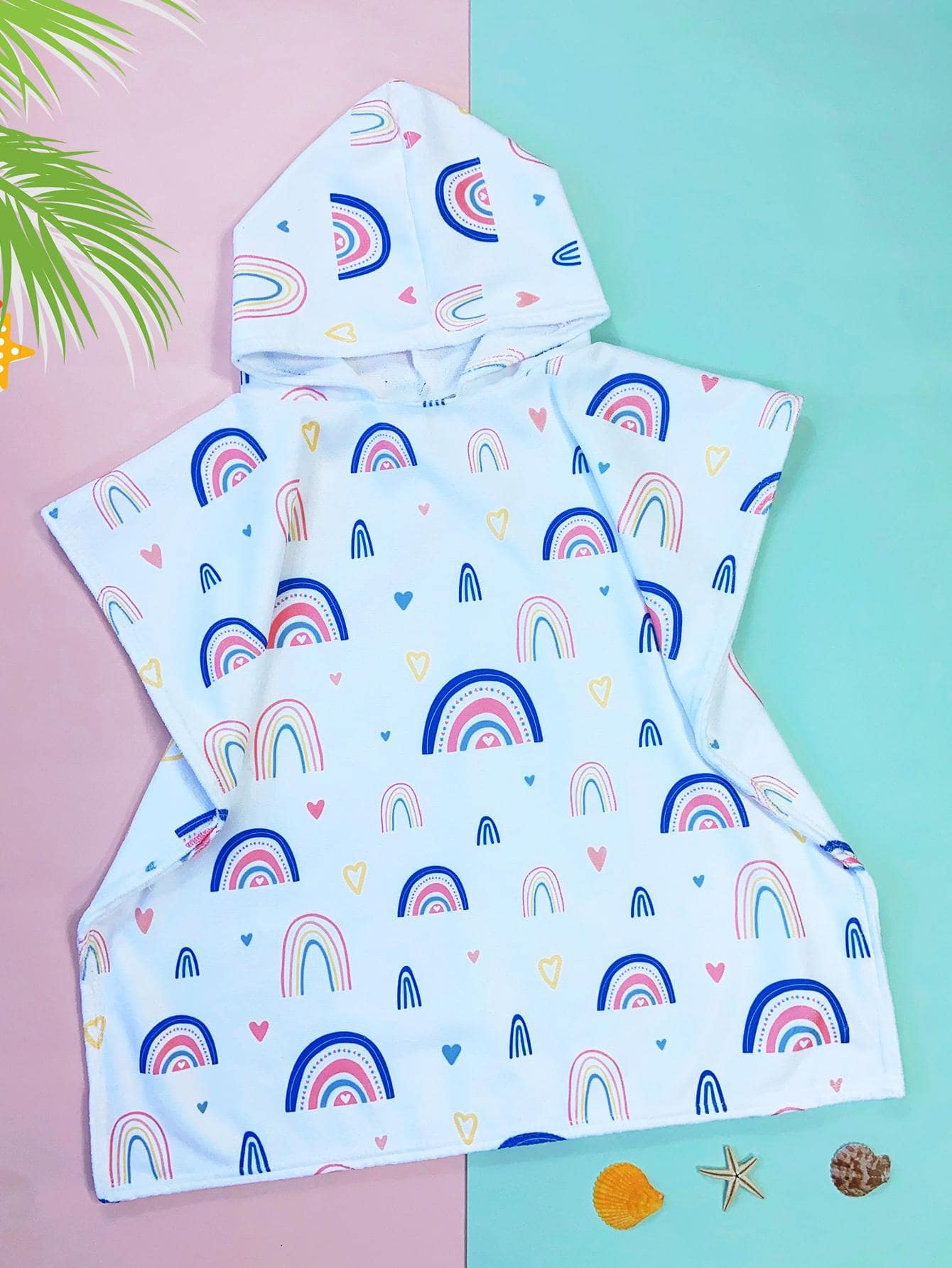 1 khăn tắm trẻ em họa tiết trái tim & vòm - Nhiều màu - Xem 1