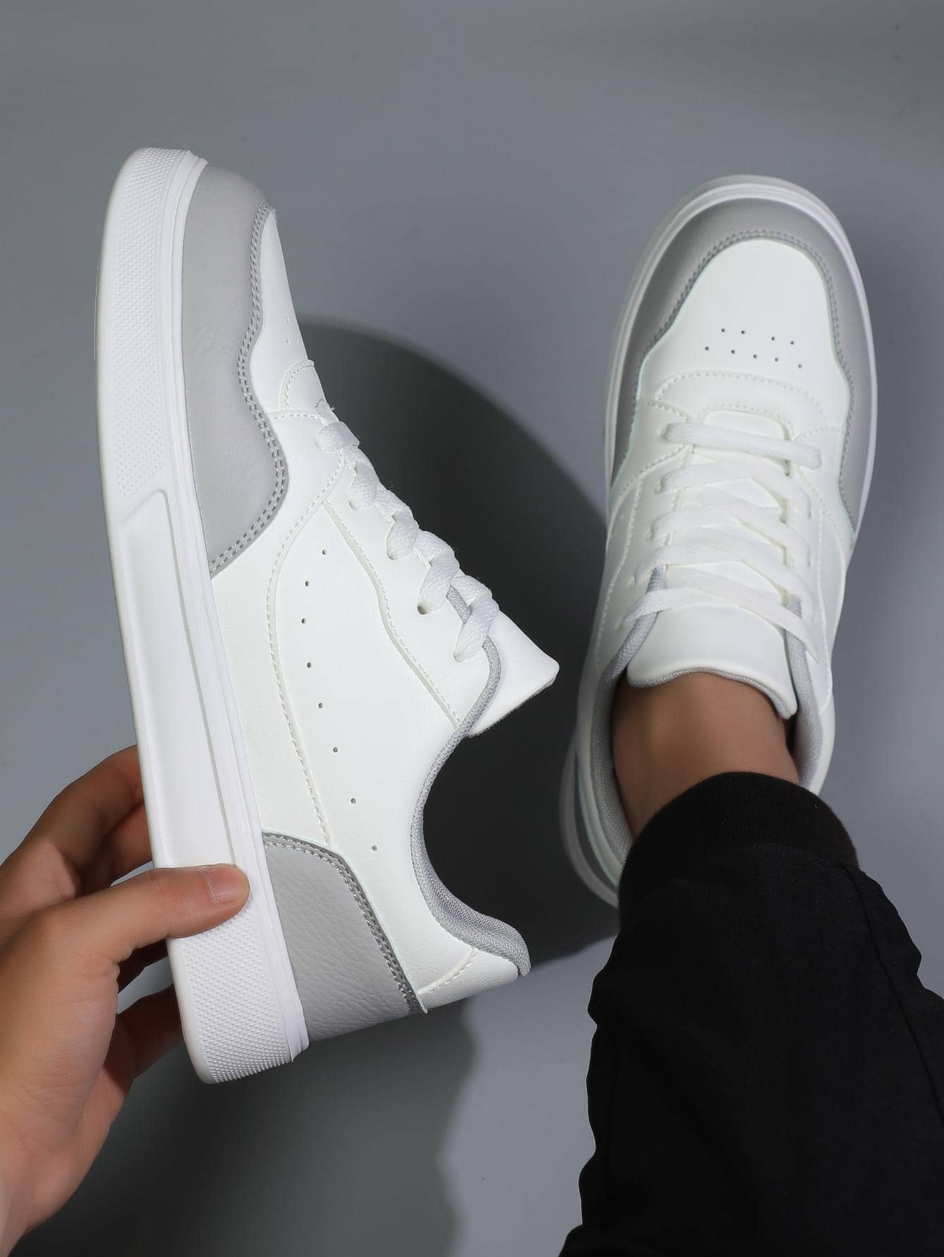 男士撞色前綁帶運動戶外板鞋 - 彩色 - 查看 1