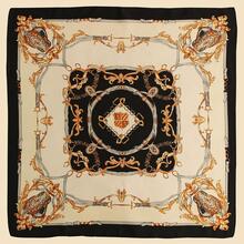 女士皮帶和錬條圖案時尚方巾適用於日常生活