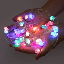 Natural amethyst decorative lights crystal string lights hanging healing Reiki jewelry Suitable for room wedding decoration - Nhiều màu - Xem 4