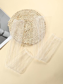 1双装 女士性感透视网纱袖套 万圣节 婚礼 情人节 夏季 - 白色 - 查看 3