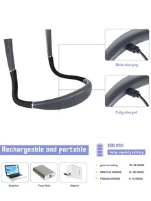 1 pieza Luz LED de lectura de cuello con 3 colores y 6 niveles de brillo, luz de libro recargable para leer en la cama, brazos flexibles para tejer, camping y reparaciones. - Plateado - Ver 5