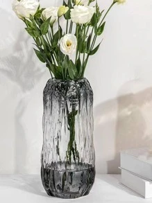 1 Bình Hoa Thủy Tinh Đơn Giản Chắc Chắn Trong Suốt Nhiều Kích Thước Bình Cho Hoa - Màu Xám nhạt - Xem 1