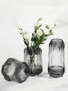 1 Bình Hoa Thủy Tinh Đơn Giản Chắc Chắn Trong Suốt Nhiều Kích Thước Bình Cho Hoa - Màu Xám nhạt - Xem 3