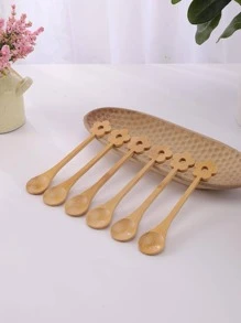 Set de 6 cucharas de madera con forma de corazón, para cocina, regalo de Navidad - Albaricoque - Ver 8