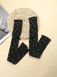 1pair Women Rhinestone Decor Fashion Arm Sleeves For Daily Life - Black - View 3
