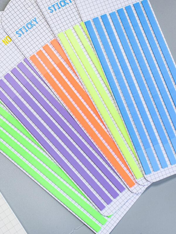 5pcs Mixed Color Long Page Marker Sticky Index Tab, Simple Multi
