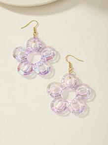 Bông tai thả hoa - Màu tím hoa cà - Xem 3