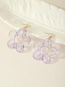 Bông tai thả hoa - Màu tím hoa cà - Xem 4