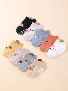 9pairs Baby Cartoon Graphic Non-slip Cute Invisible Socks For Daily Life - Multicolor - View 3